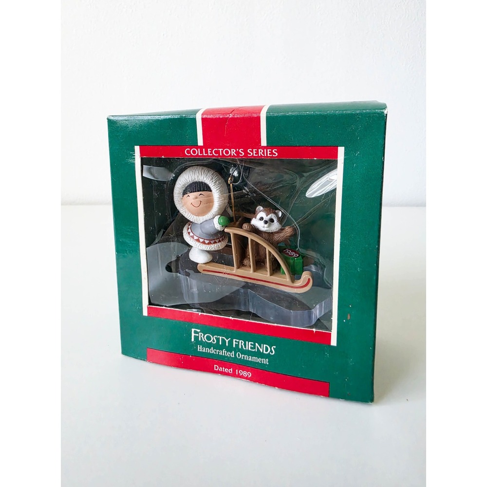 Vintage 1989 Hallmark Keepsake Frosty Friends Ornament Collector Series Sled